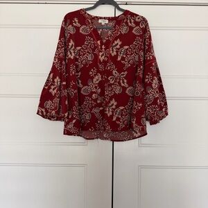 Floral Red Women's Top